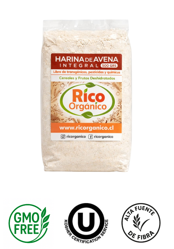 Harina de Avena Integral Premium 500 grs – Libre de GMO | Alta en Fibra y Energía Natural |